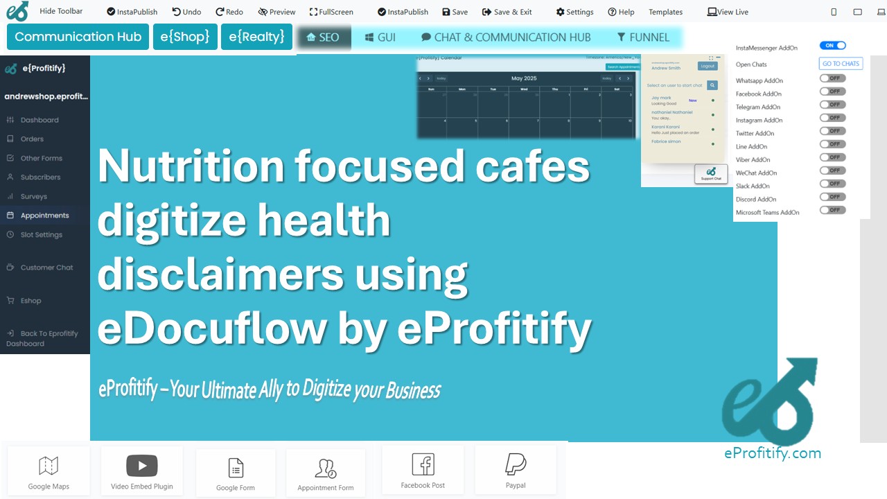 Nutrition focused cafes digitize health disclaimers using eDocuflow by eProfitify